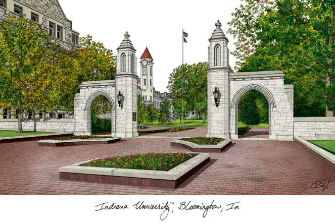 Campus Images Indiana University, Bloomington Campus Images Lithograph Print