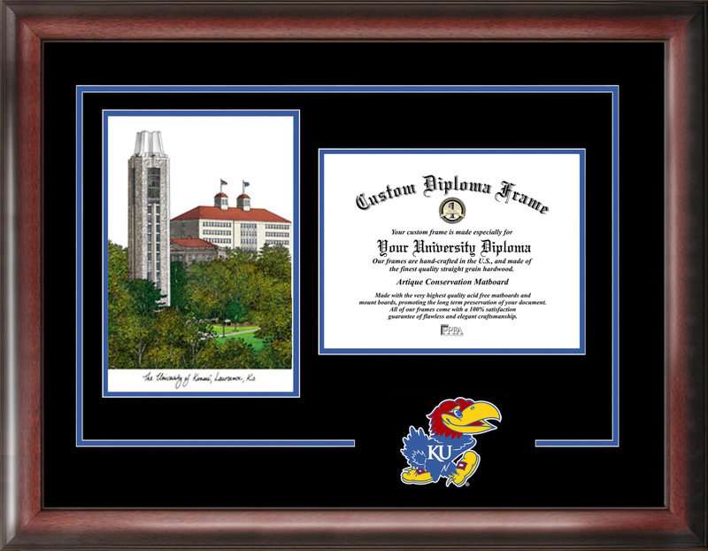 Campus Images University Of Kansas Jayhawks 11w X 8.5h Spirit Graduate Frame With Campus Image