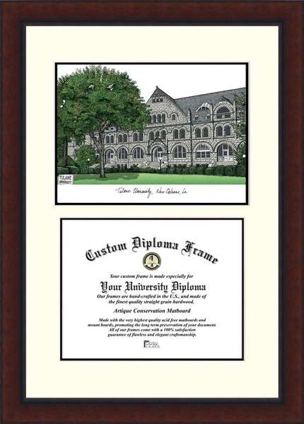 Campus Images Tulane University 17w X 14h Legacy Scholar Diploma Frame