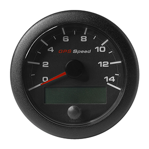 Vdo 3-3/8" (85mm) Oceanlink Gps Speedometer 0-14 - Black Dial  N Amp; Bezel