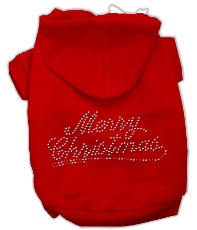 Mirage 54-25-07xsrd Merry Christmas Rhinestone Dog Hoodie Red/extra Small