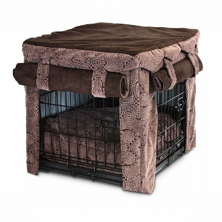 Snoozer Sn-64740 Cabana Pet Crate Cover With Pillow Bed - Small/amulet/hot Fudge