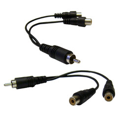 CableWholesale Rca Splitter / Adapter, Rca Male To Dual Rca Female, 6 Inch