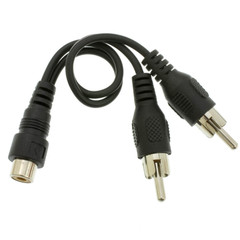 CableWholesale Rca Splitter / Adapter, Rca Female To Dual Rca Male, 6 Inch
