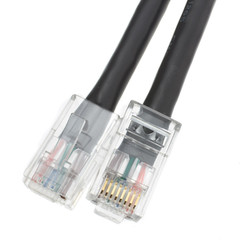 CableWholesale Cat5e Black Ethernet Patch Cable, Bootless, 6 Foot