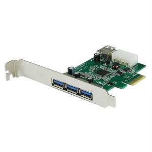 Generic USB 3.0 PCI-e Controller Card, 3 Ext, 1 Int, 1 Pwr