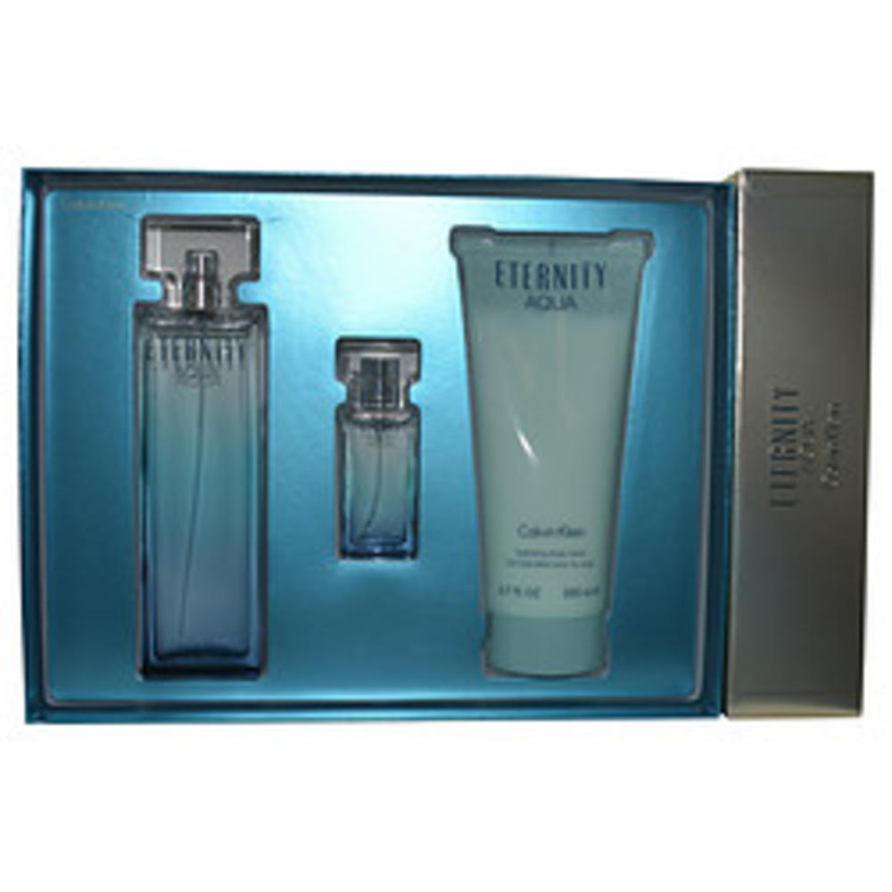 Eternity Aqua Eau De Parfum Spray  Oz N Body Lotion  Oz N Eau De  Parfum Spray .5 Oz Mini By Calvin Klein For Women
