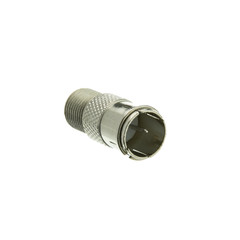 CableWholesale F-pin Coaxial Quick Connect Adapter, Threaded F-pin Female To Quick F-pin Male