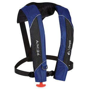 Onyx Outdoor Onyx A/m-24 Automatic/manual Inflatable Pfd Life Jacket - Blue