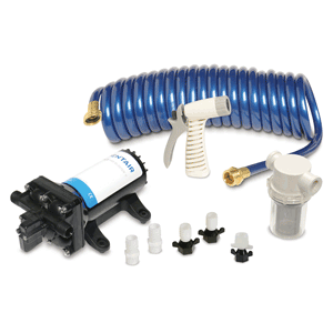 Shurflo Pro Washdown Kit N Trade; Ii Ultimate - 12 Vdc - 5.0 Gpm - Includes Pump, Fittings, Nozzle, Strainer, 25' Hose