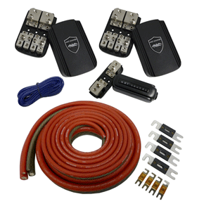Wet Sounds Inc Wet Sounds 1/0 Gauge True Spec 100% Oftc Power Wiring Kit For Up To 4 Amplifiers - Rear