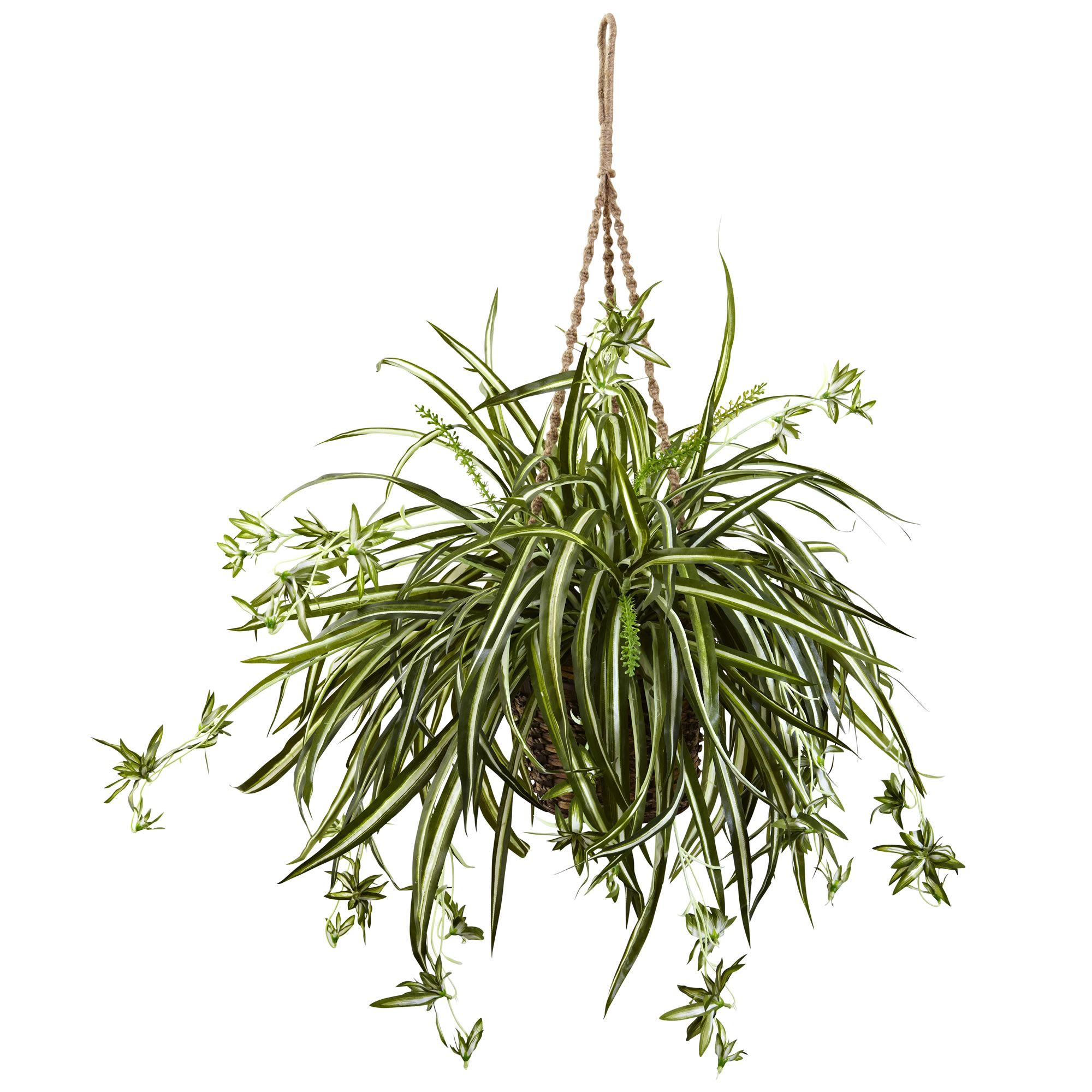 Nearly Natural Spider Plant Hanging Basket