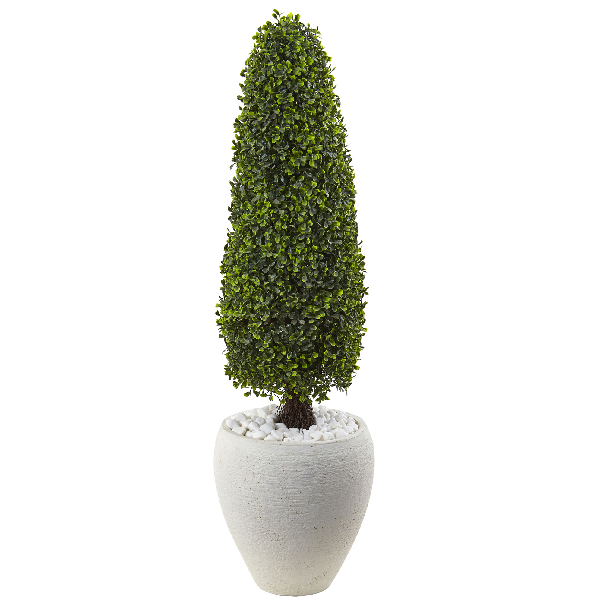 Nearly Natural Boxwood Topiary With White Planter Uv Resistant (indoor/outdoor)  
