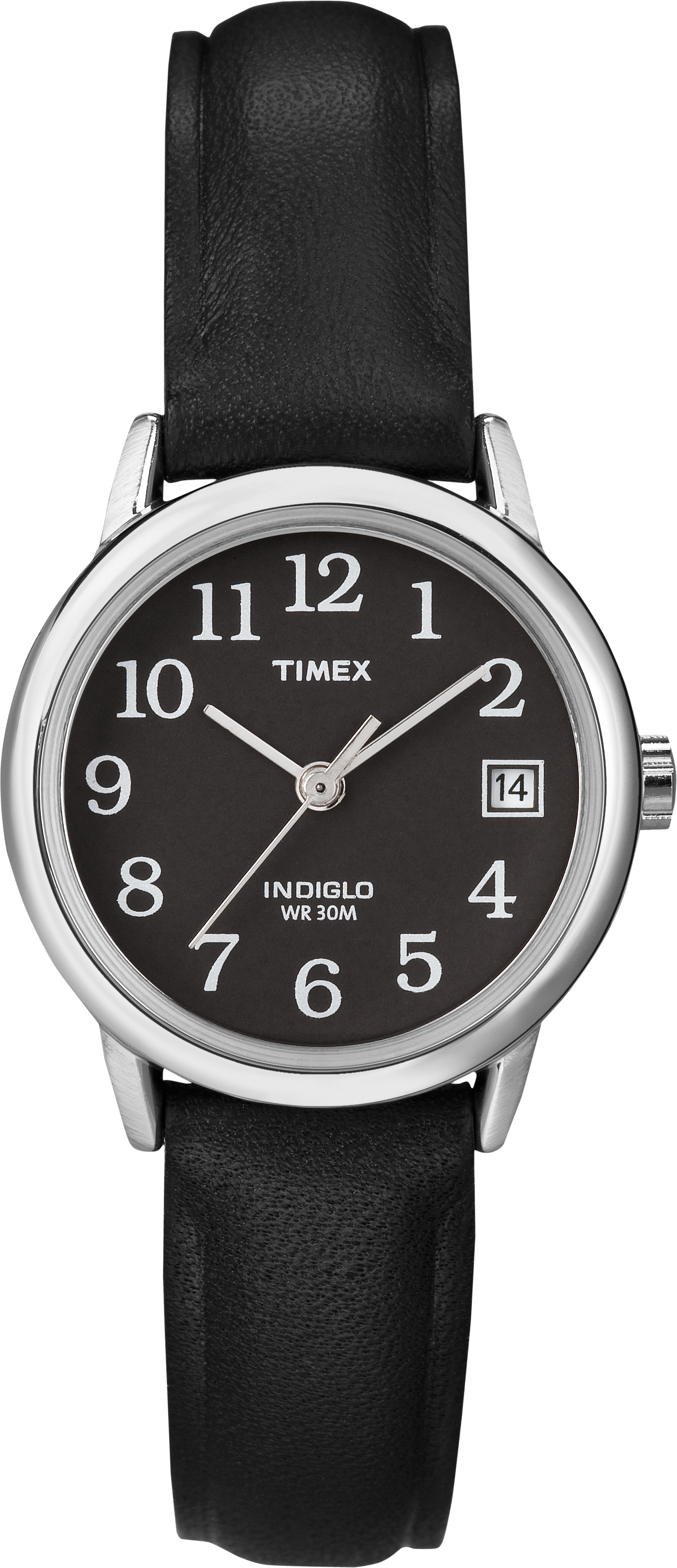 Timex Women's T2n525 Easy Reader Black Leather Strap Watch