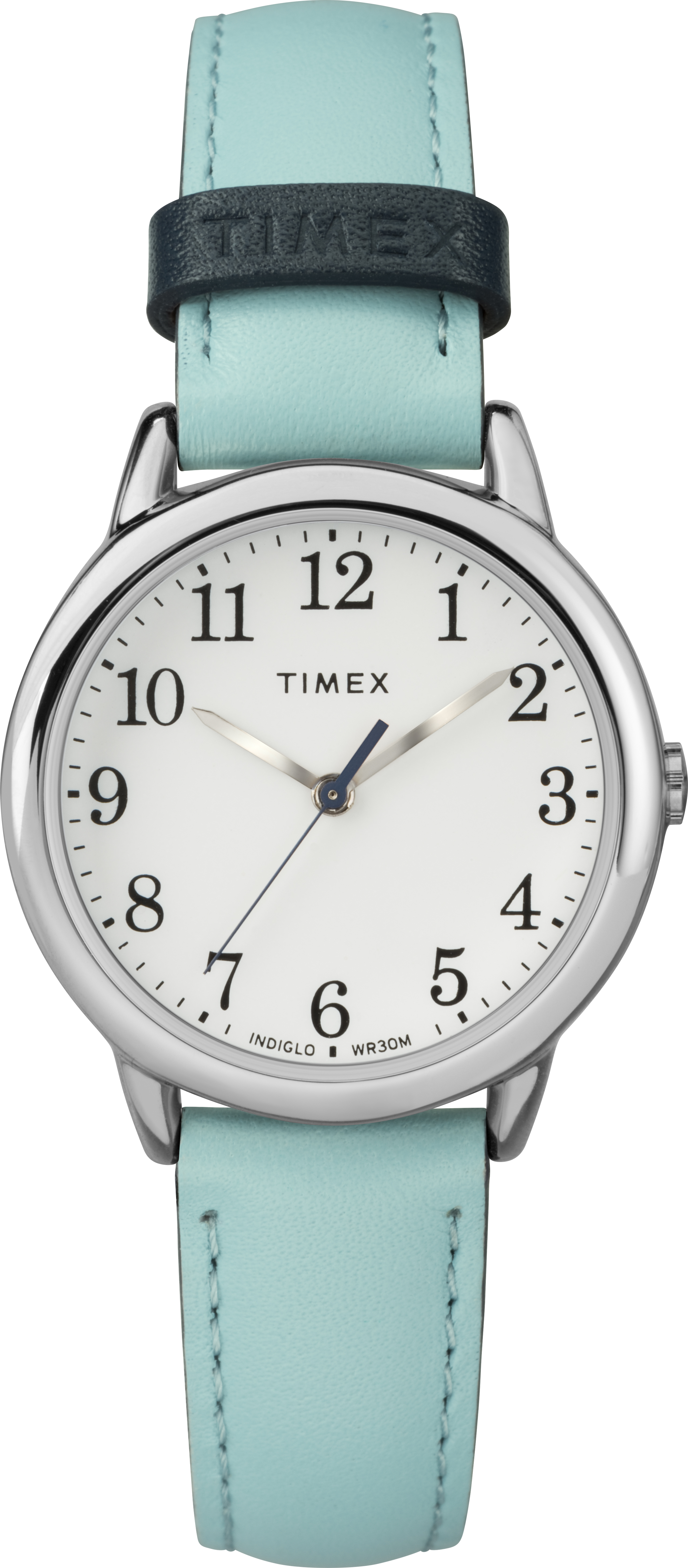 Timex Tw2r62900 Women's 30mm Easy Reader Blue Leather Strap Watch
