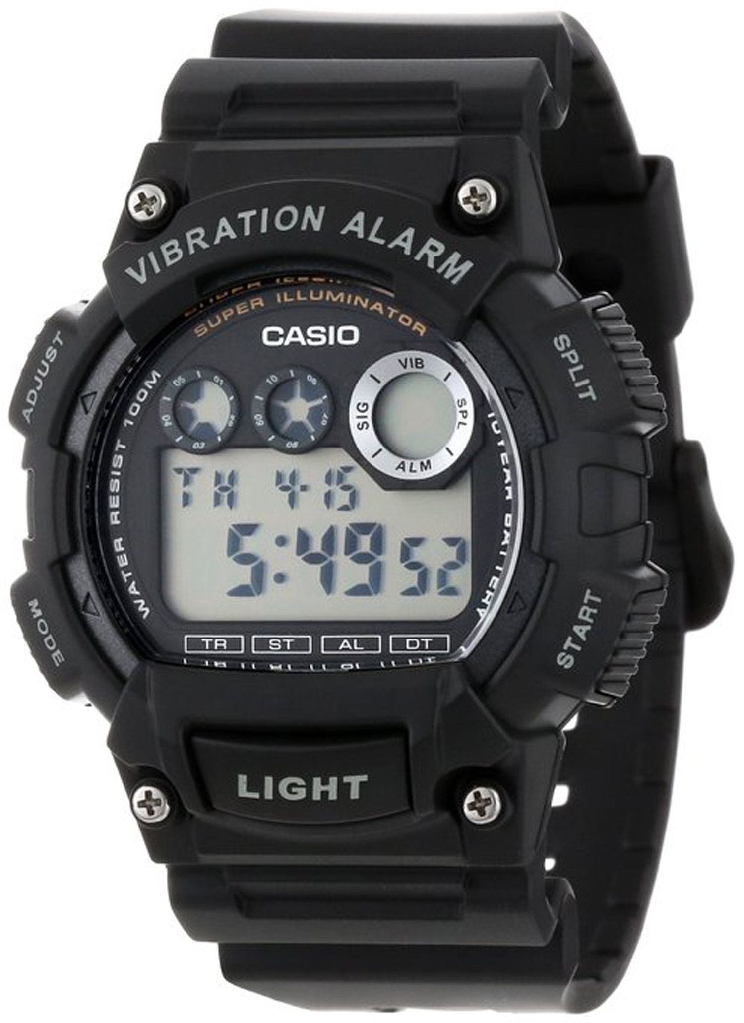 Casio Men's W735h-1avcf Super Illuminator Watch With Black Resin Band