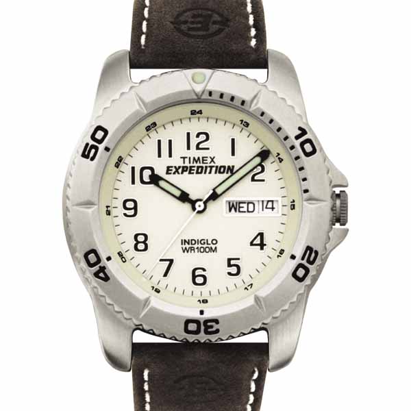 Timex Mens Expedition Brown Leather Sport Watch