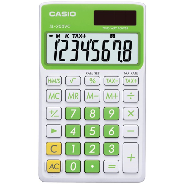 CASIO SL300VCGNSIH Solar Wallet Calculator with 8-Digit Display