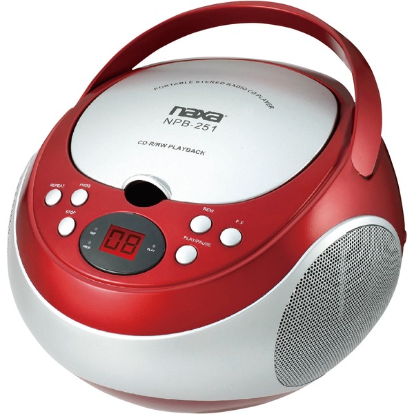 Naxa(r) Npb251rd Portable Cd Player With Am/fm Radio (red)