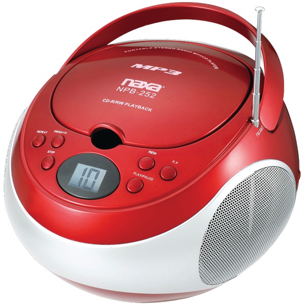 Naxa(r) Npb252rd Portable Cd/mp3 Players With Am/fm Stereo (red)
