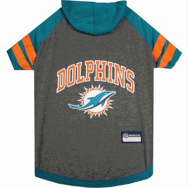Pets First Pfdol4044-0002 Miami Dolphins Pet Hoodie T-shirt - Small
