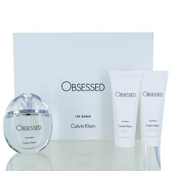 Calvin Klein Obsessed by Calvin Klein For Women SET: EDP 3.4oz + Body lotion 3.3oz + Shower Gel 3.4oz Shopworn