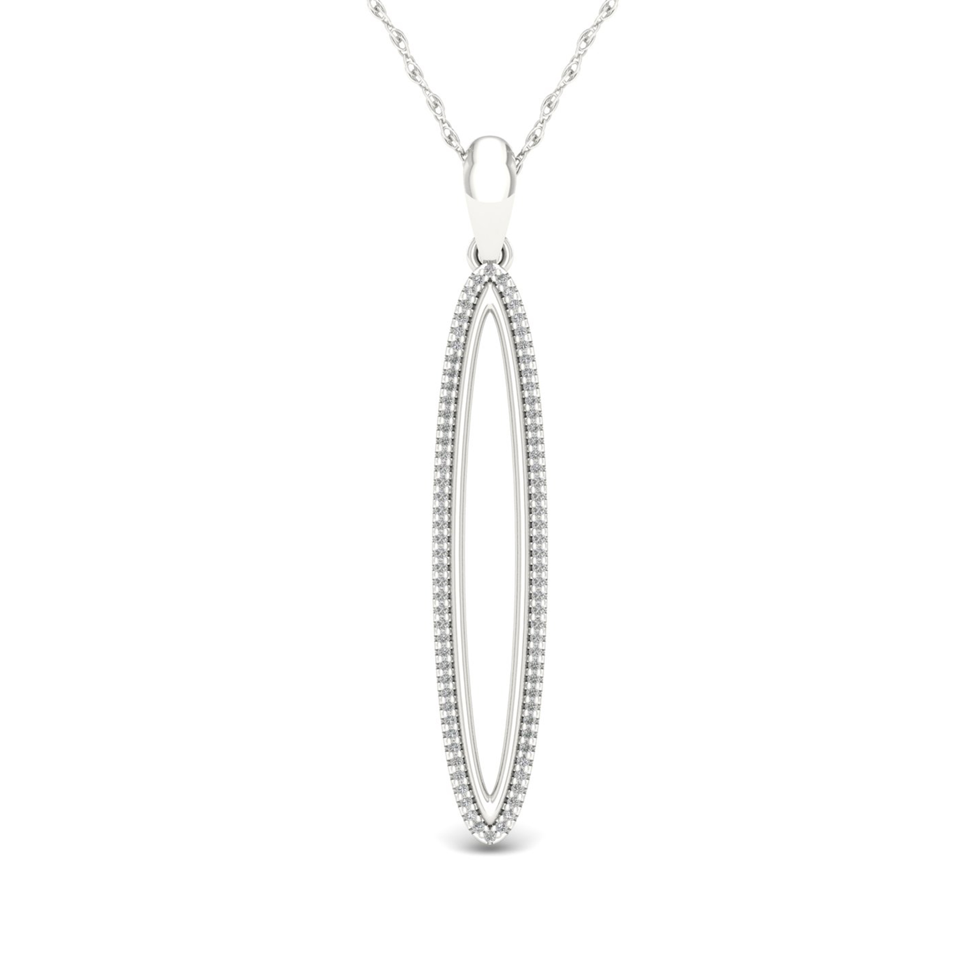 Amouria Sterling Silver 1/5ct TW Diamond Accent Loop Necklace (H-I, I2)
