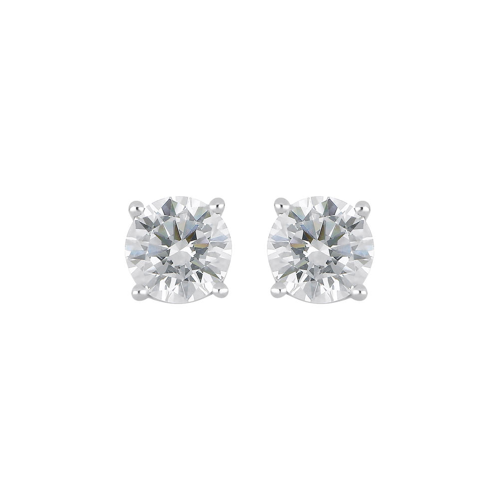 Amouria IGI Certified Amouria 14k White Gold 5/8Ct TDW Diamond Solitaire Stud Earrings (I-J, I2-I3)