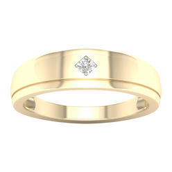 Amouria 10k Yellow Gold 1/20Ct TDW Diamond Men's Solitaire Ring (H-I, I2)