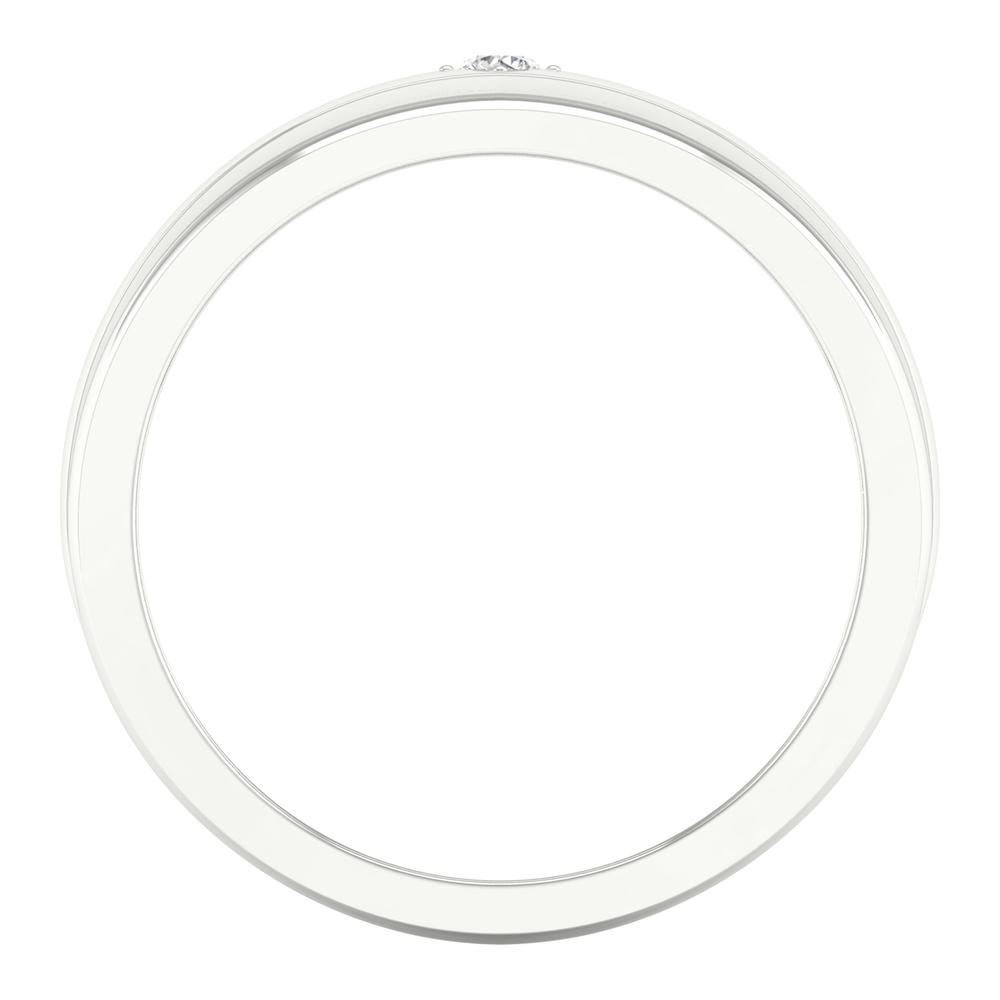 Amouria 10k White Gold 1/20Ct TDW Diamond Men's Solitaire Ring (H-I, I2)