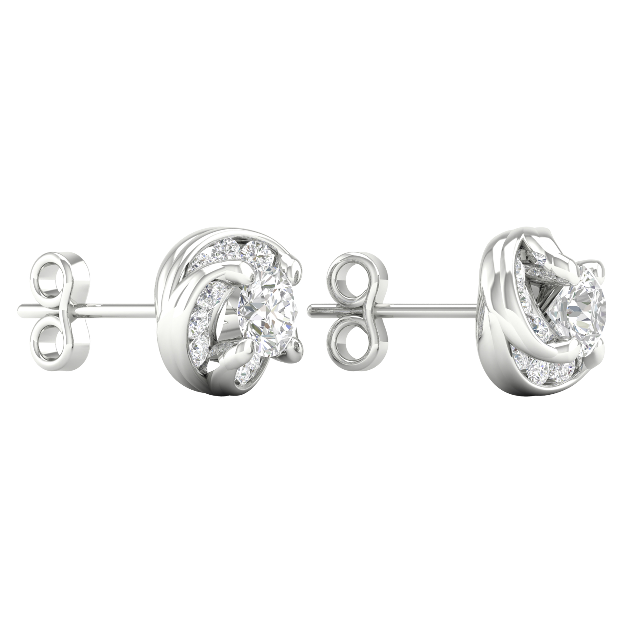 Amouria 10k White Gold 1 Ct TDW Diamond Stud Earrings (H-I, I2)
