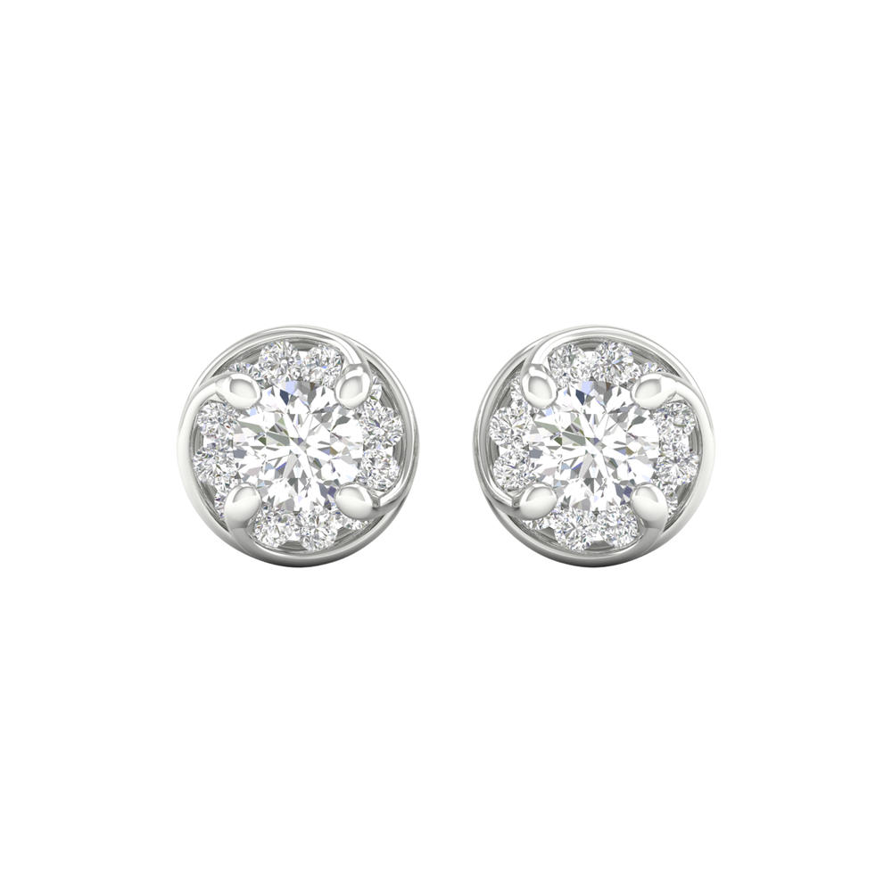 Amouria 10k White Gold 1 Ct TDW Diamond Stud Earrings (H-I, I2)