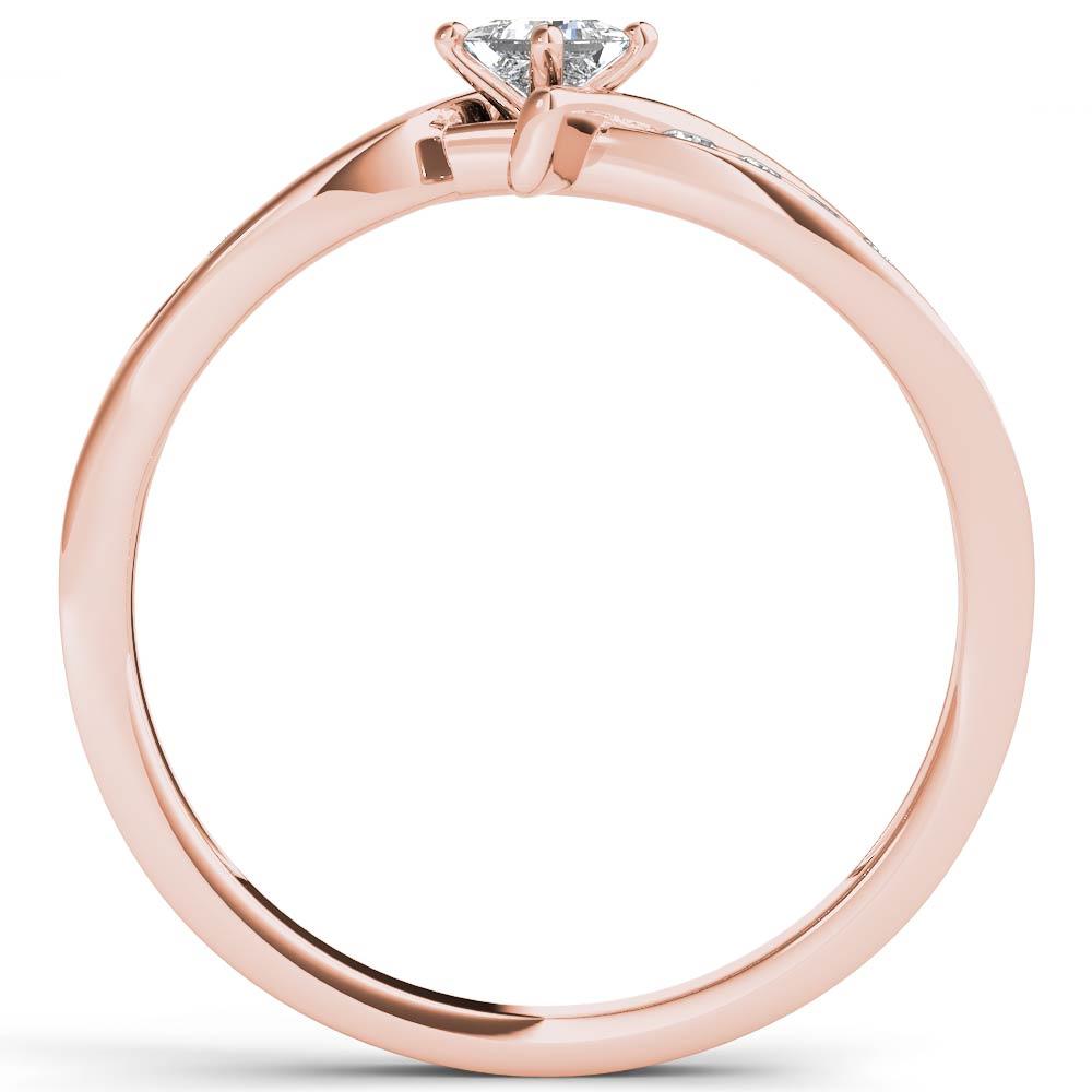 Amouria 10k Rose Gold 1/4 Ct Princess Cut Diamond Classic Engagement Ring (HI, I2)