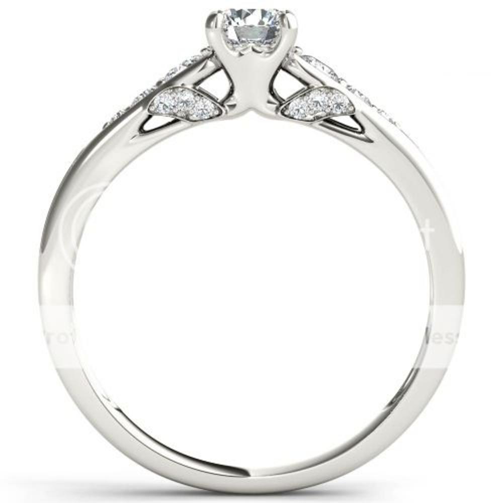 Amouria 14k White Gold 5/8 Ct TDW Round Cut Diamond Classic Engagement Ring (HI, I2)