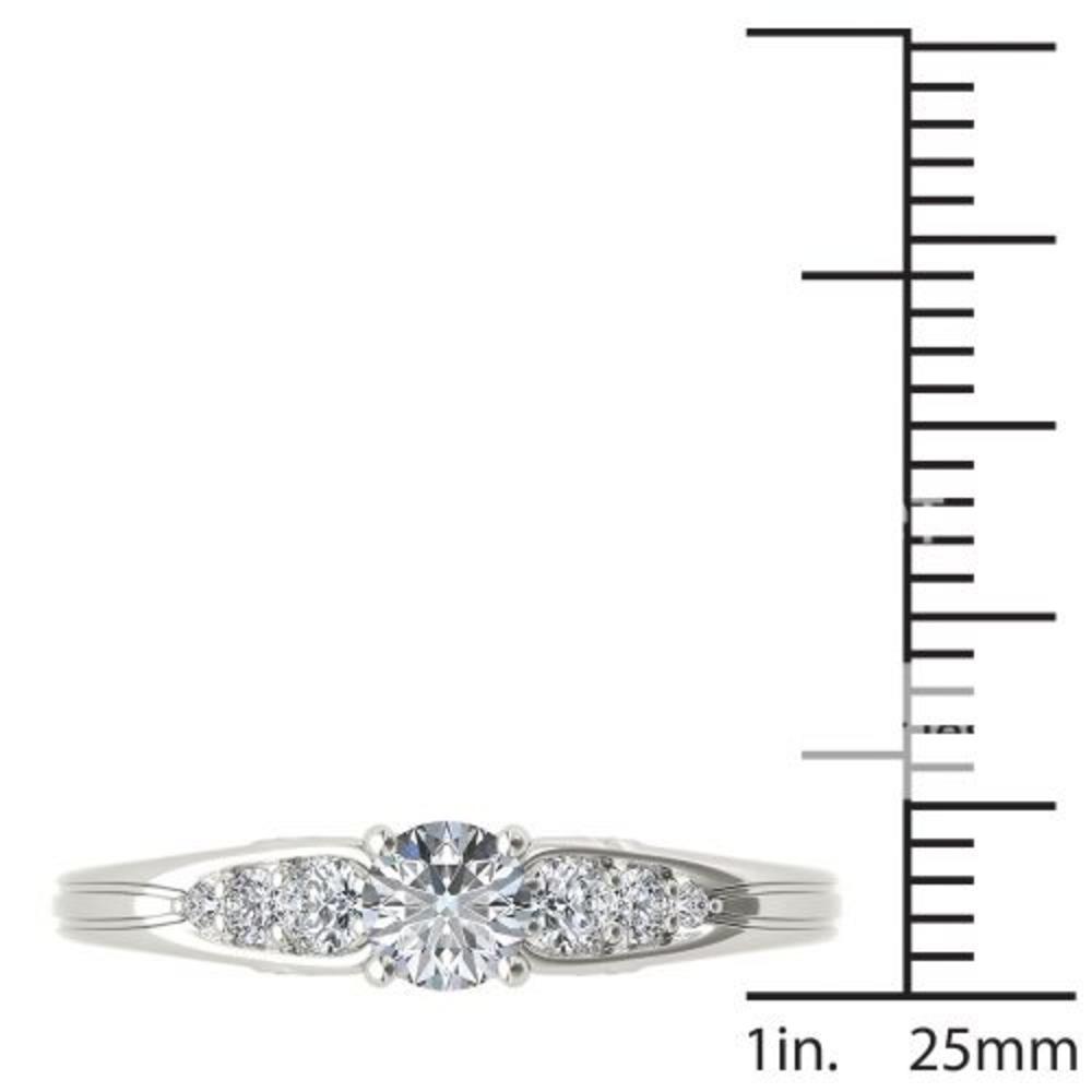 Amouria 14k White Gold 5/8 Ct TDW Round Cut Diamond Classic Engagement Ring (HI, I2)