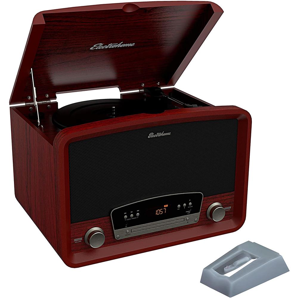 Electrohome Kingston Vintage Vinyl Record Player Stereo System with 2 Bonus Replacement Needles