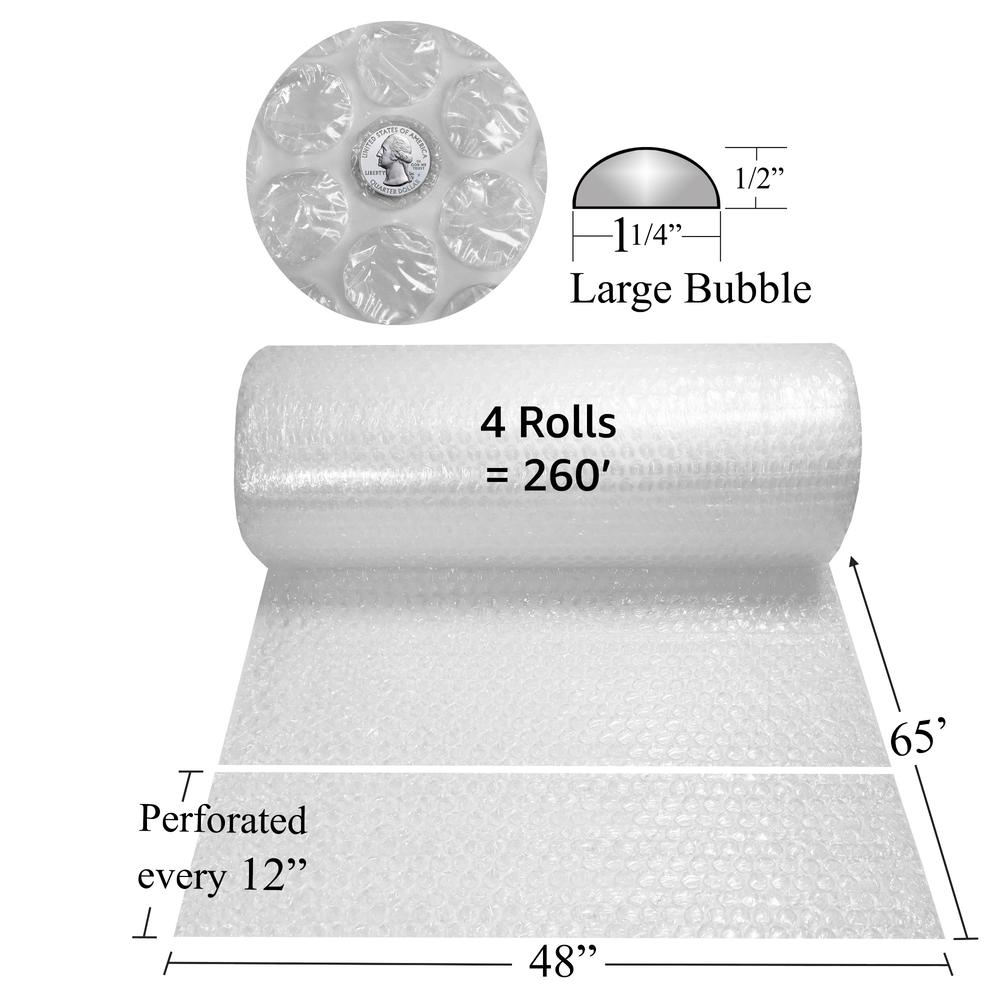 UOFFICE 48&quot; Wide Large Cushion Bubble Roll x 260 ft