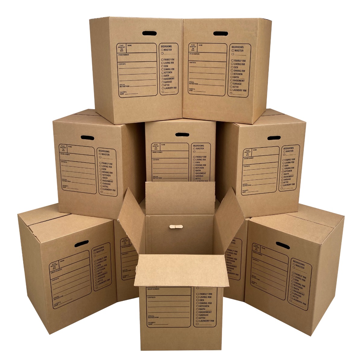 UBMOVE 10 Premium Large Corrugated Moving Boxes with Handles, 18" x 18&quot; x 24&quot;