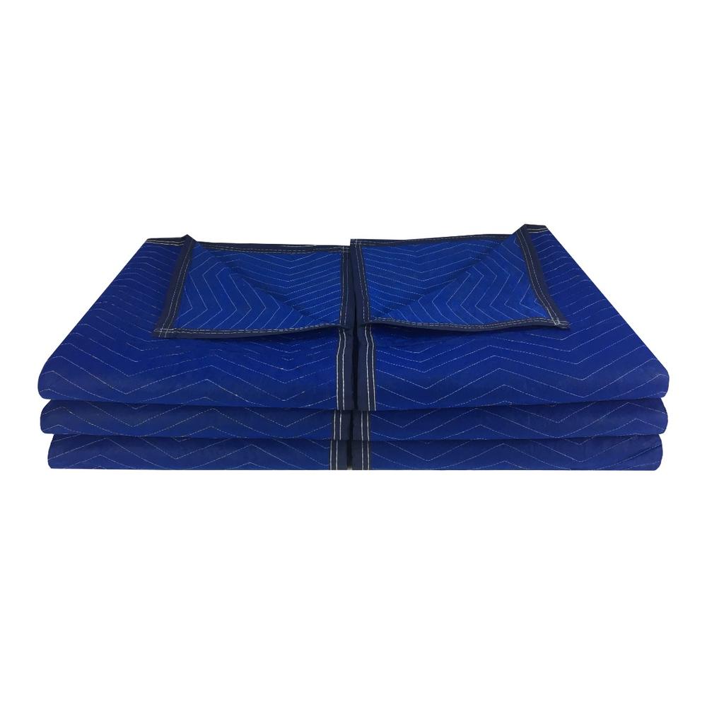 UBMOVE (6 Pack) Economy Moving Blanket 72x80&quot; 43#/Doz Blue/Blue