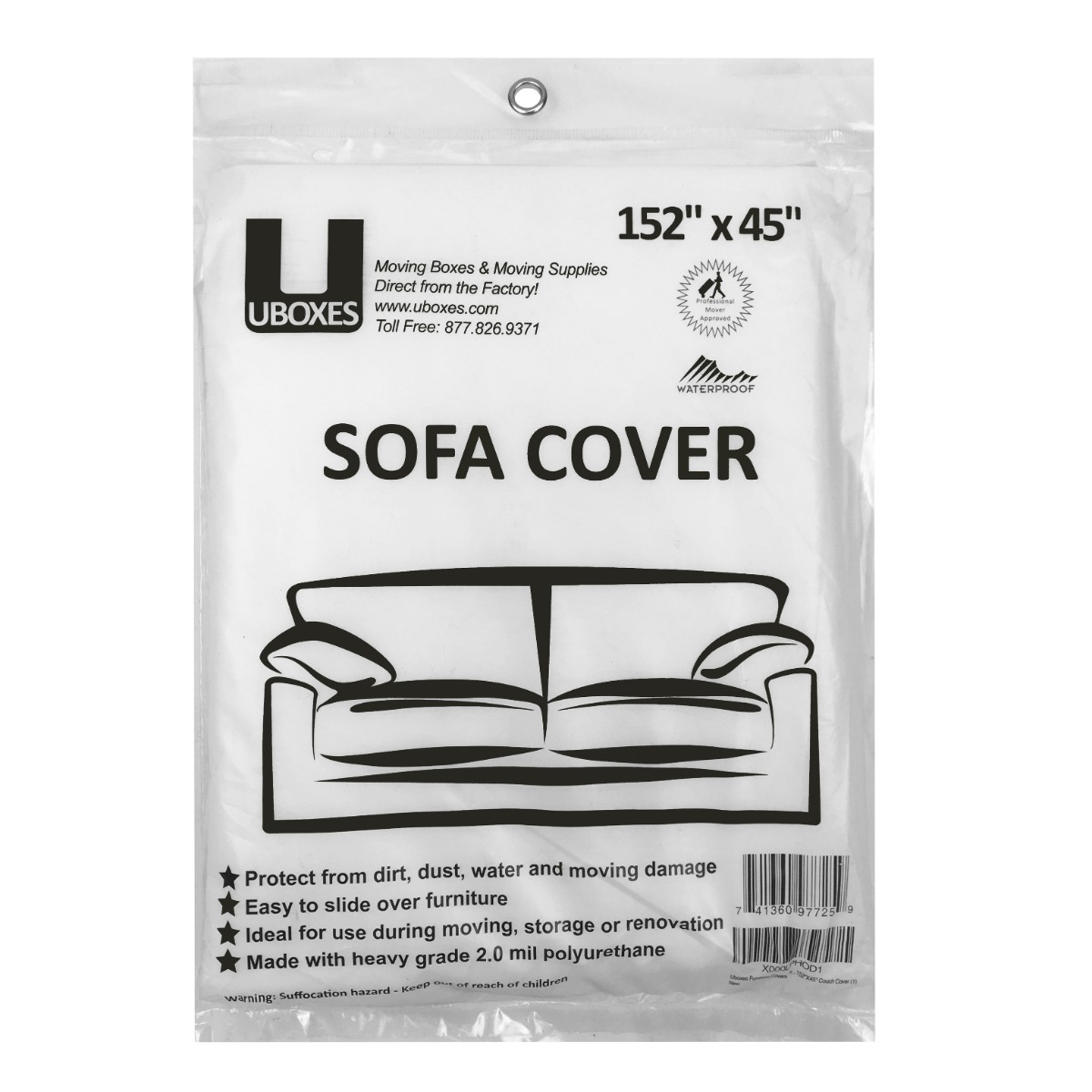 UBMOVE 13 Sofa Covers 152" x 45&quot; Poly Bags for Protective Moving Storage