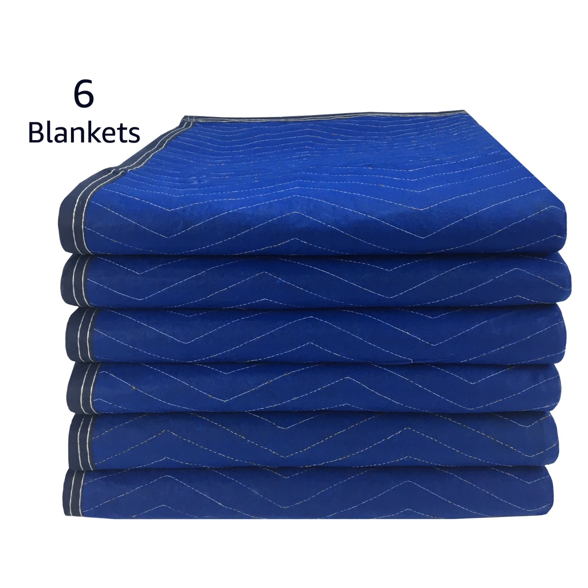 UBMOVE Pro Moving Blankets (6 Pack) 35lbs/doz 2.92lb/ea 72&quot;x80&quot; Blue