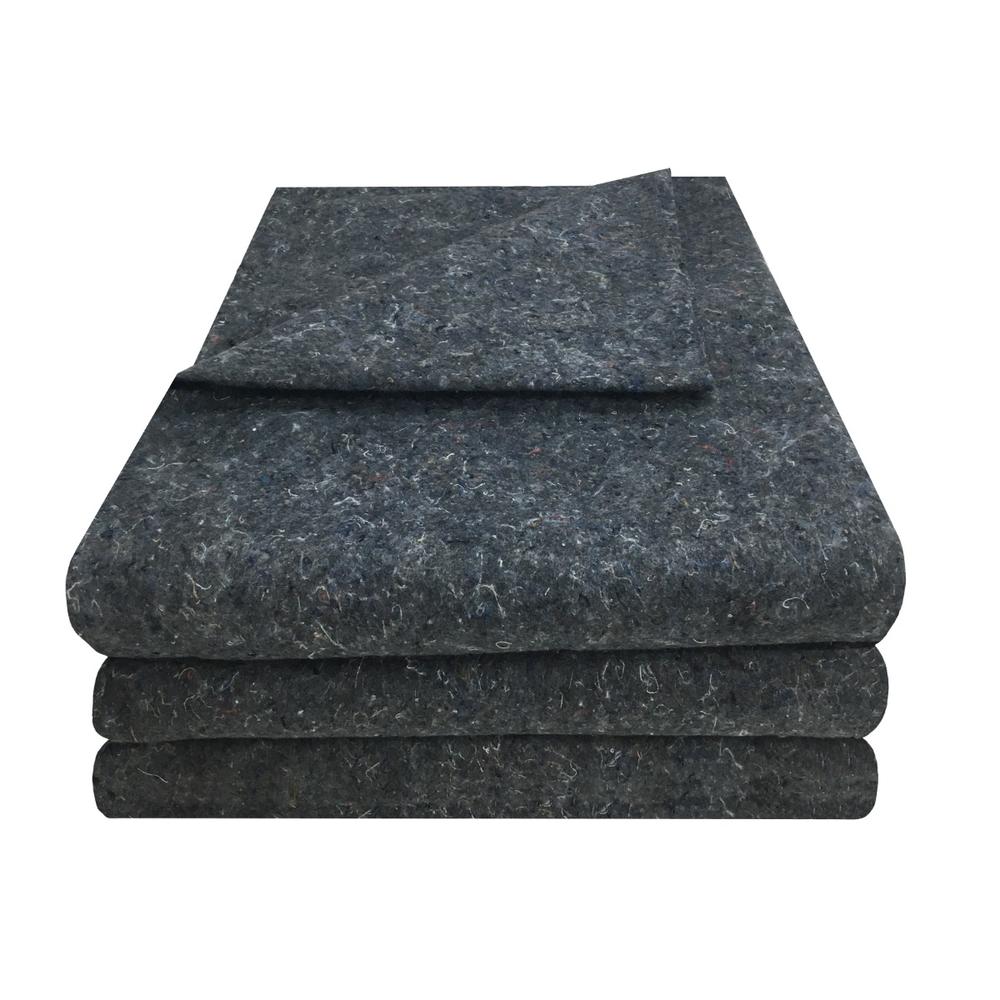 UBmove™ 3 Pack Grey Textile Moving Blankets 54&quot; x 72&quot; Pad