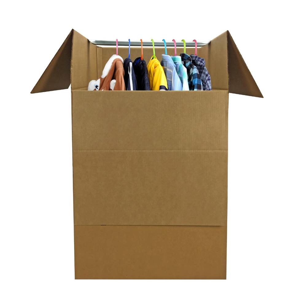UBoxes Space Savers Wardrobe Moving Boxes With Hanger 20&quot; x 20&quot; x 34&quot; (3 Pack)