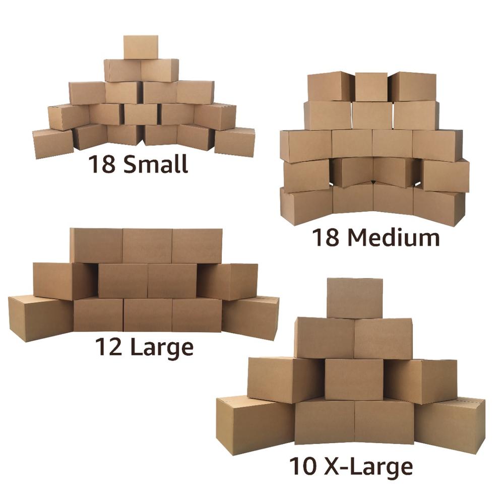UBMOVE Basic Moving Box Kit for 5 Bedrooms 58 Boxes &amp; Packing Materials