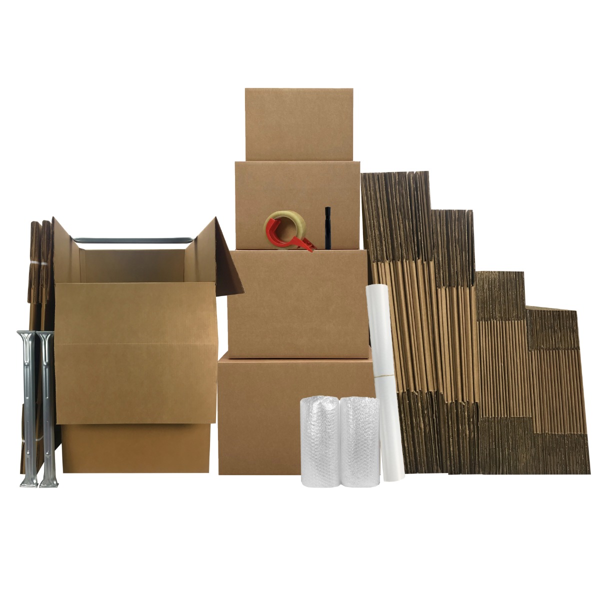 UBMOVE Wardrobe Moving Kit #5 Medium, Large, XL 52 Boxes 3 Shorty Wardrobes &amp; Moving Supplies