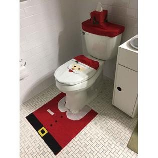 Perfect Life Ideas Santa Bathroom 3 Piece Set Christmas Decoration