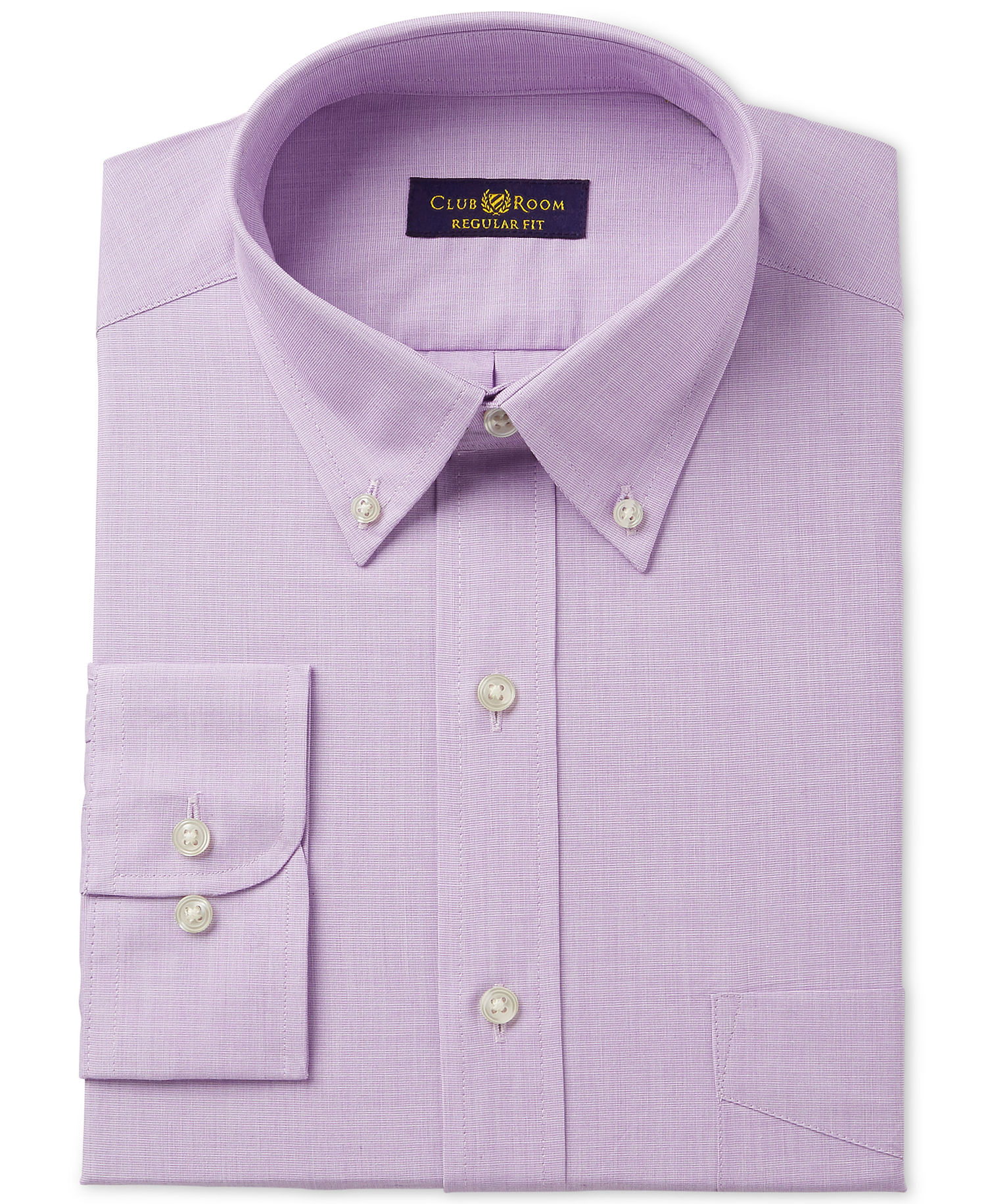 CLUB ROOM Club Room Estate Men's Classic-Fit Wrinkle Resistant Lavender Dress  Shirt $55