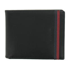 Tommy Hilfiger Men's Black Lightly Textured Genuine Leather | ID Holder | Bi-Fold Wallet
