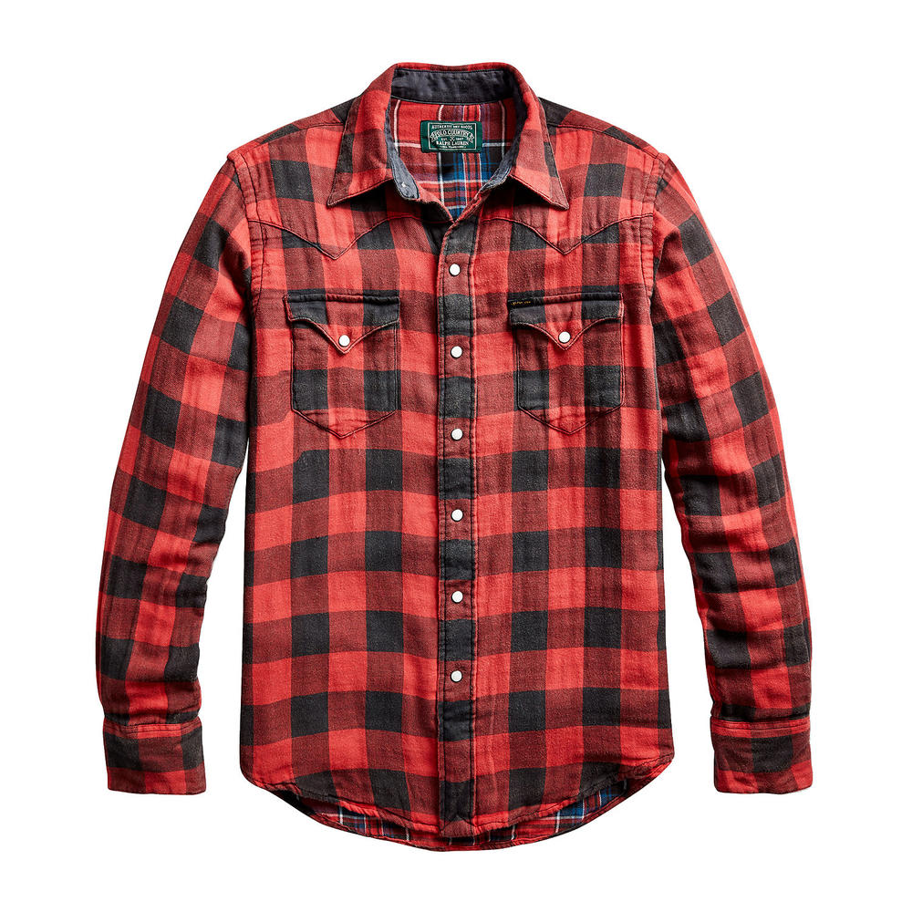 bladeren Onderdrukker Iets POLO Country Ralph Lauren Mens Red/Black Plaid Custom Fit Western Shirt $98