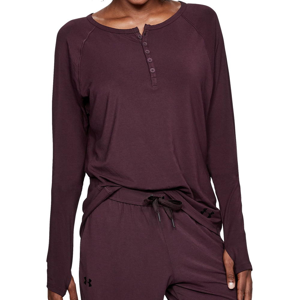 Under Armour TB12 'Recovery' Womens Burgundy Heather Henley Nightshirt $115